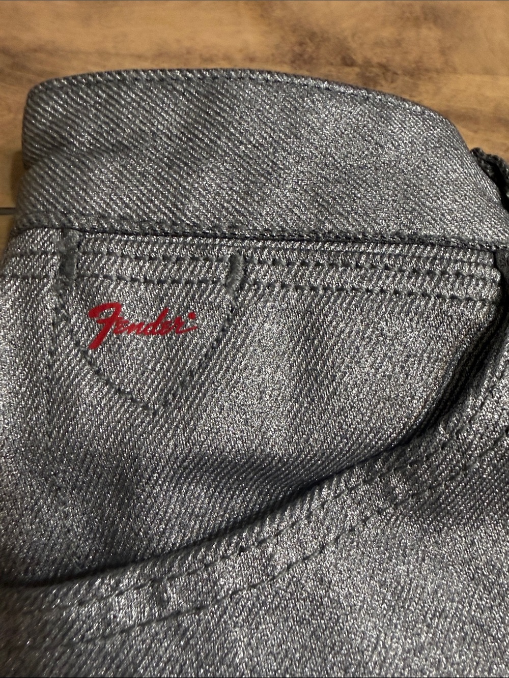 NWT Wrangler x Fender Metallic Wanderer Flare Jeans Festival Cowgirl Rocker - Picture 3 of 6